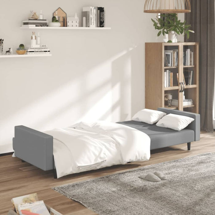 2-seater Sofa Bed Light Grey Velvet Tipkti