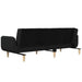 2-seater Sofa Bed with Two Pillows Black Fabric Tipnio