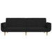 2-seater Sofa Bed with Two Pillows Black Fabric Tipnio