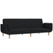 2-seater Sofa Bed with Two Pillows Black Fabric Tipnio