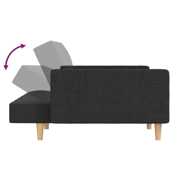 2-seater Sofa Bed with Two Pillows Dark Grey Fabric Tipnbb