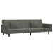2-seater Sofa Bed with Two Pillows Dark Grey Velvet Tipnoi