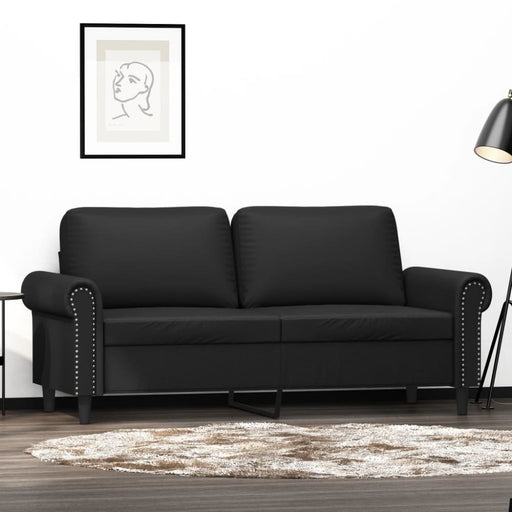 2 - seater Sofa Black 140 Cm Faux Leather Tpkpba