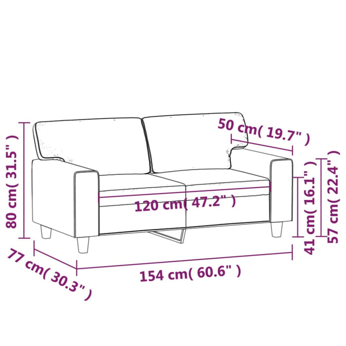 2-seater Sofa Cappuccino 120 Cm Faux Leather Tpkaol