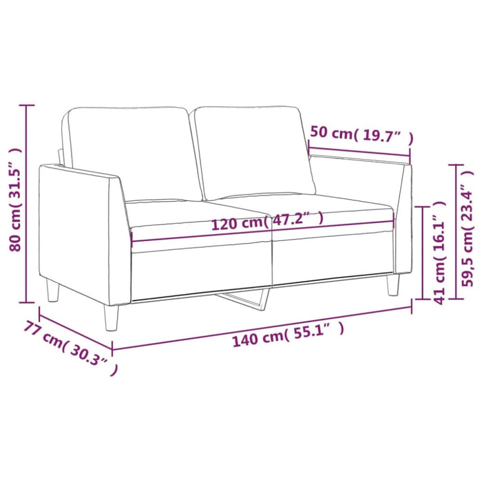 2-seater Sofa Cappuccino 120 Cm Faux Leather Tpkttx