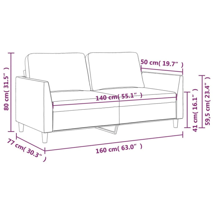 2-seater Sofa Cappuccino 140 Cm Faux Leather Tpktti