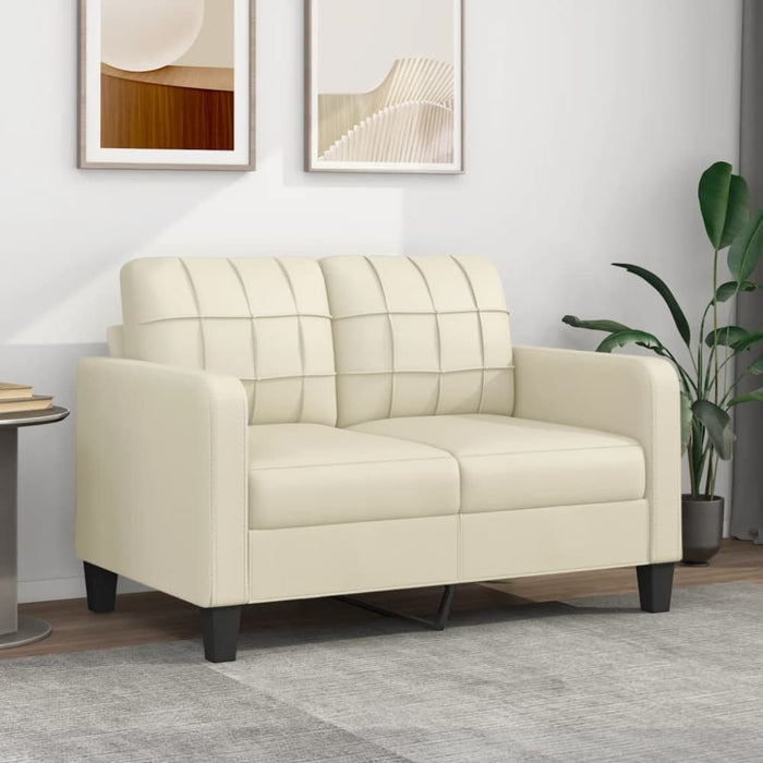 2-seater Sofa Cream 120 Cm Faux Leather Tpkoot