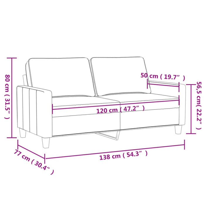 2-seater Sofa Cream 120 Cm Faux Leather Tpkott