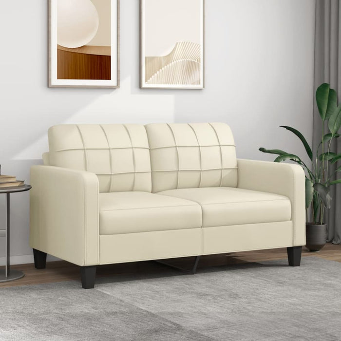 2-seater Sofa Cream 140 Cm Faux Leather Tpkoon