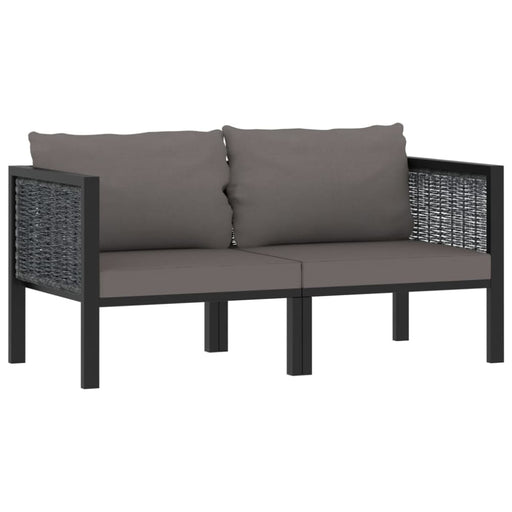 2-seater Sofa with Cushions Anthracite Poly Rattan Aktkk