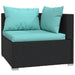 2-seater Sofa with Cushions Black Poly Rattan Toipto