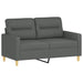 2-seater Sofa Dark Grey 120 Cm Fabric Tpkxxn