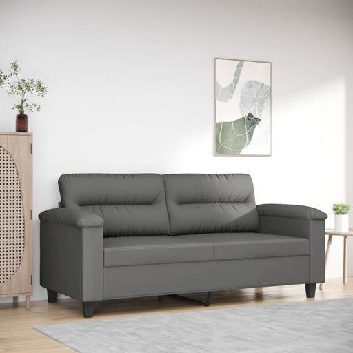 2-seater Sofa Dark Grey 140 Cm Microfibre Fabric Tpkplt