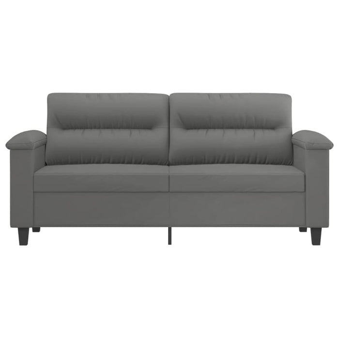2-seater Sofa Dark Grey 140 Cm Microfibre Fabric Tpkplt