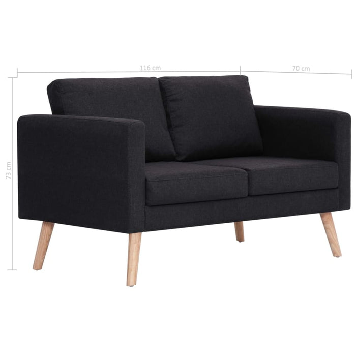 2-seater Sofa Fabric Black Xnotpk