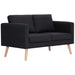 2-seater Sofa Fabric Black Xnotpk