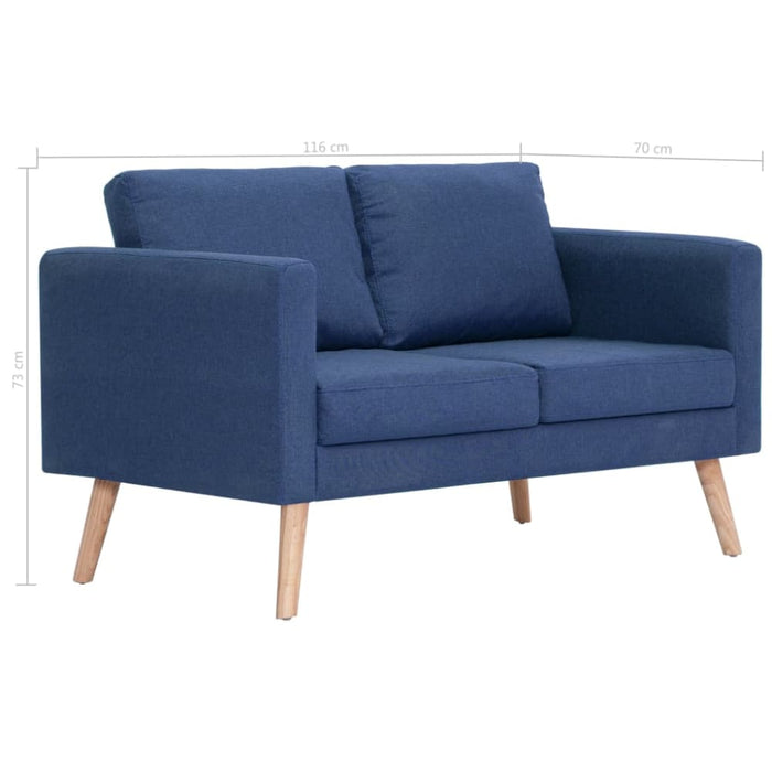 2-seater Sofa Fabric Blue Xnotpp
