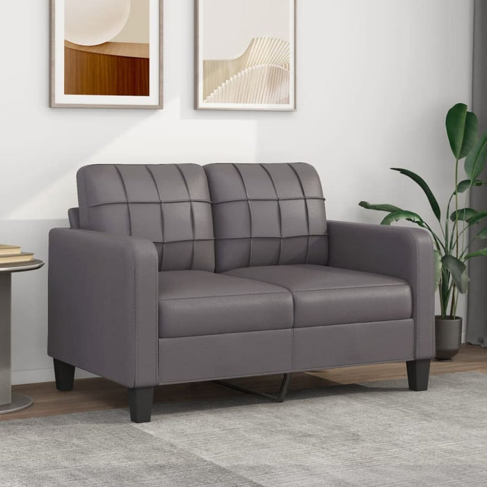 2-seater Sofa Grey 120 Cm Faux Leather Tpkooa