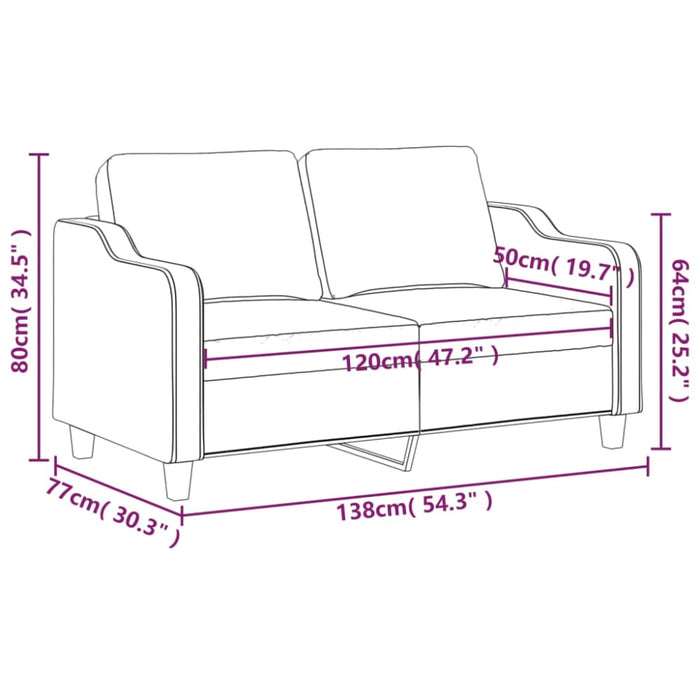 2 - seater Sofa Light Grey 120 Cm Fabric Tpktpo