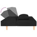 2 - seater Sofa Bed With Two Pillows Black Fabric Ttipka