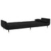 2-seater Sofa Bed with Two Pillows Black Velvet Ttipnn