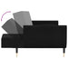 2-seater Sofa Bed with Two Pillows Black Velvet Ttipnn