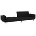 2-seater Sofa Bed with Two Pillows Black Velvet Ttipnn