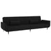 2-seater Sofa Bed with Two Pillows Black Velvet Ttipnn