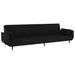 2-seater Sofa Bed with Two Pillows Black Velvet Ttipnn
