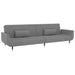2 - seater Sofa Bed With Two Pillows Light Grey Velvet