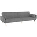 2 - seater Sofa Bed With Two Pillows Light Grey Velvet