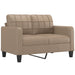 2-seater Sofa With Throw Pillows Cappuccino 120 Cm Faux