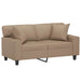 2-seater Sofa With Throw Pillows Cappuccino 120 Cm Faux