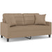 2 - seater Sofa With Throw Pillows Cappuccino 140 Cm Faux