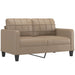 2 - seater Sofa With Throw Pillows Cappuccino 140 Cm Faux