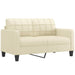 2-seater Sofa With Throw Pillows Cream 140 Cm Faux Leather