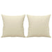 2-seater Sofa With Throw Pillows Cream 140 Cm Faux Leather