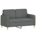 2-seater Sofa with Throw Pillows Dark Grey 120 Cm Fabric