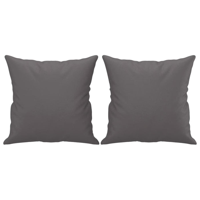2-seater Sofa With Throw Pillows Grey 120 Cm Faux Leather