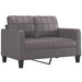 2-seater Sofa With Throw Pillows Grey 120 Cm Faux Leather