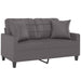 2-seater Sofa With Throw Pillows Grey 120 Cm Faux Leather
