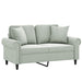 2 - seater Sofa With Throw Pillows Light Grey 120 Cm Velvet