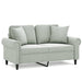 2 - seater Sofa With Throw Pillows Light Grey 120 Cm Velvet