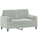 2-seater Sofa With Throw Pillows Light Grey 120 Cm Velvet