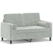 2-seater Sofa With Throw Pillows Light Grey 120 Cm Velvet