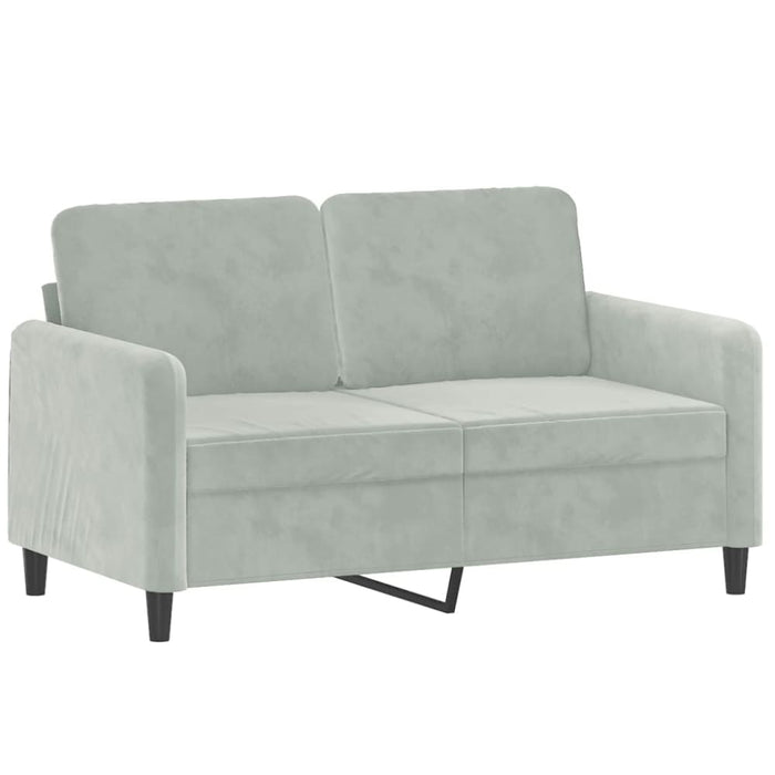 2-seater Sofa With Throw Pillows Light Grey 120 Cm Velvet