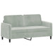 2 - seater Sofa With Throw Pillows Light Grey 140 Cm Velvet