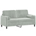2 - seater Sofa With Throw Pillows Light Grey 140 Cm Velvet