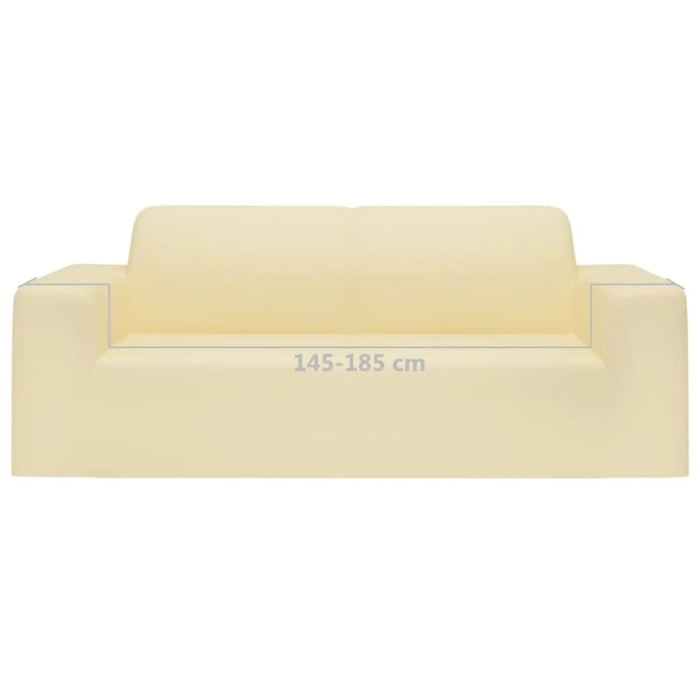 2-seater Stretch Couch Slipcover Cream Polyester Jersey