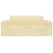 2-seater Stretch Couch Slipcover Cream Polyester Jersey